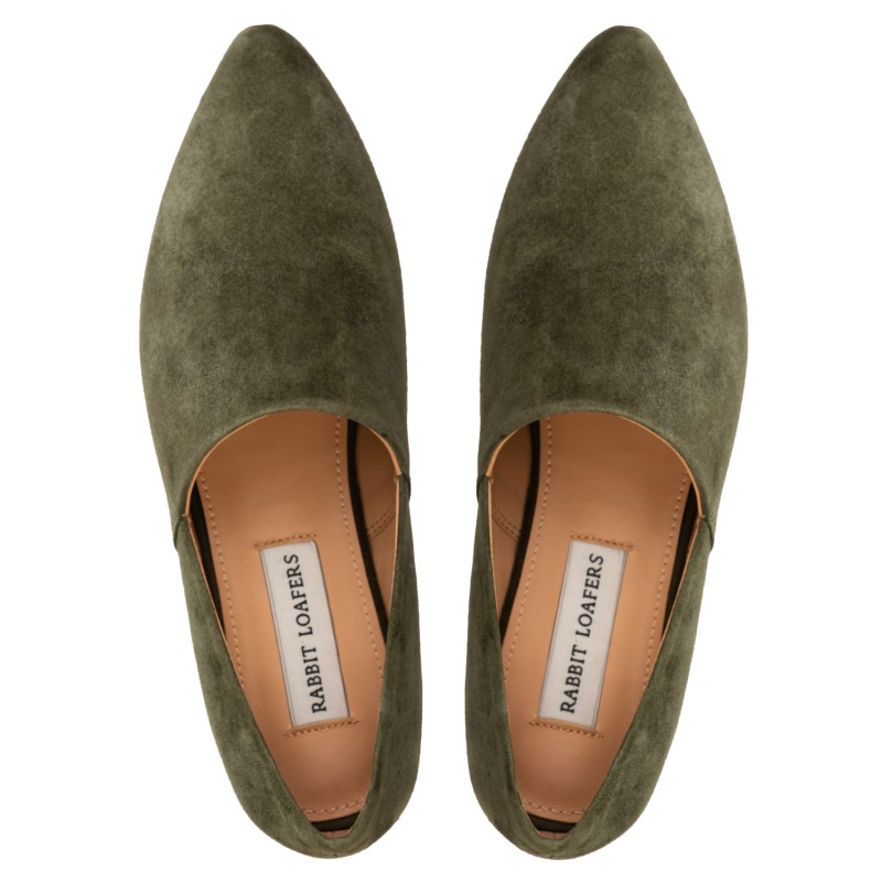RABBIT LOAFERS - SHOP ONLINE WOMAN"S SHOES "FEBO GREEN" RLW-109-019