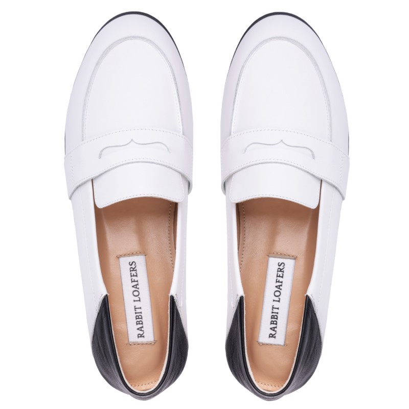 RABBIT LOAFERS - SHOP ONLINE WOMAN"S LOAFERS "SANDRA WHITE" RLW-109-991