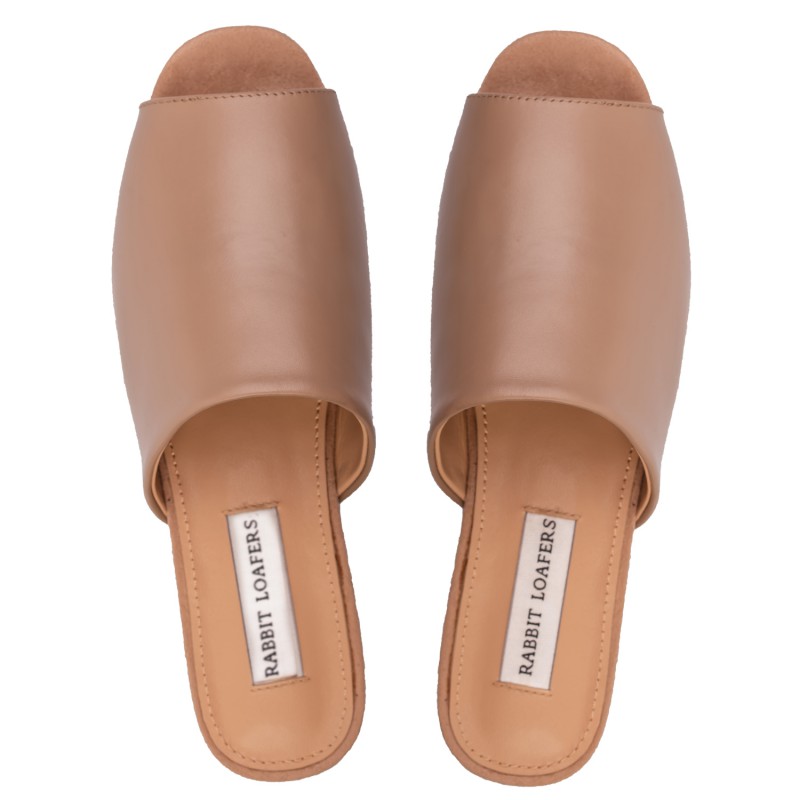 RABBIT LOAFERS - SHOP ONLINE WOMAN"S MULES "LILLY BEIGE" RLW-109-015