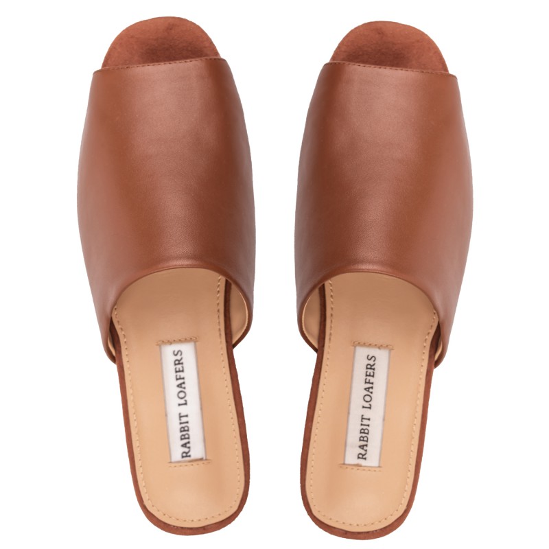 RABBIT LOAFERS - SHOP ONLINE WOMAN"S MULES "LILLY BROWN" RLW-109-014