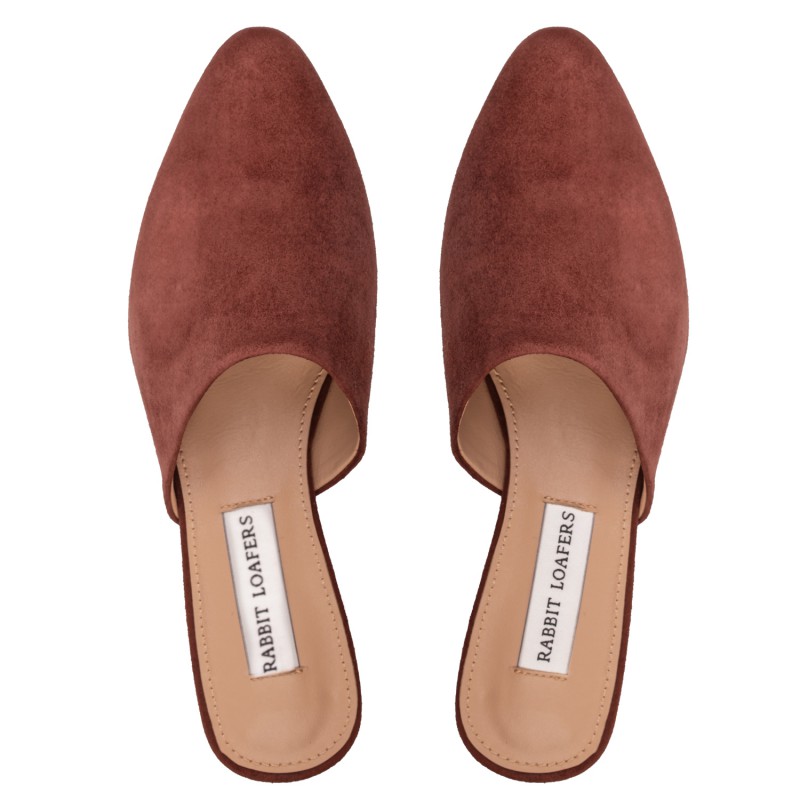 RABBIT LOAFERS - SHOP ONLINE WOMAN"S MULES "ROXY BROWN" RLW-109-013