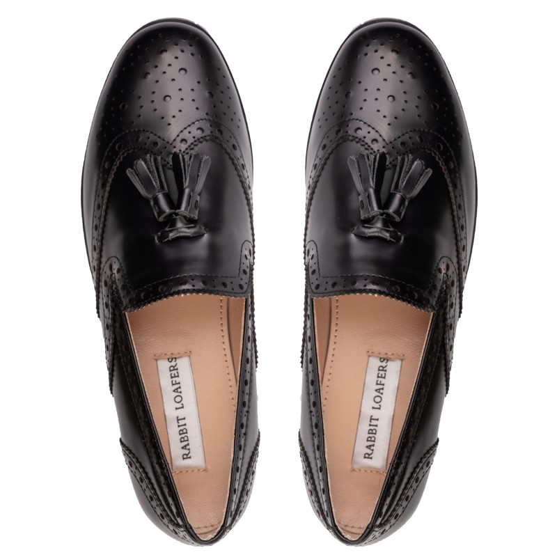 RABBIT LOAFERS - SHOP ONLINE WOMAN"S LOAFERS "PERRY BLACK" RLW-108-033