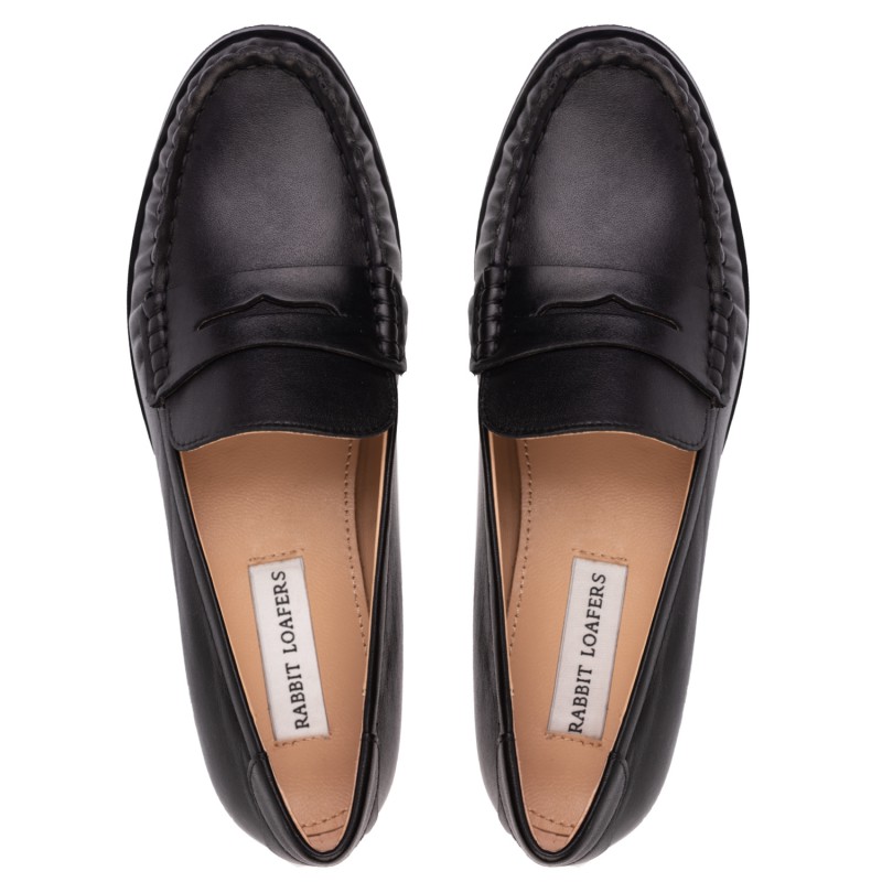 RABBIT LOAFERS - SHOP ONLINE WOMAN"S LOAFERS "UMA BLACK" RLW-108-026