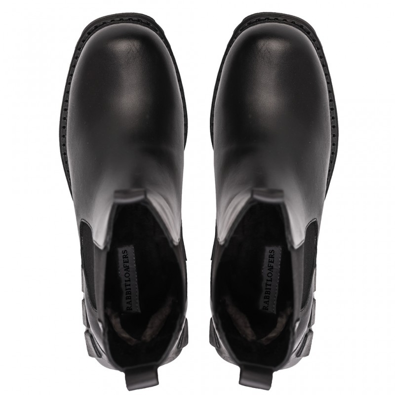 RABBIT LOAFERS - SHOP ONLINE WOMAN"S BOOTS "MARNA BLACK" RLW-108-049
