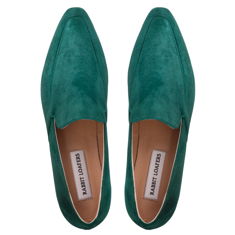 RABBIT LOAFERS - SHOP ONLINE WOMAN"S LOAFERS "PAOLA GREEN" RLW-107-032