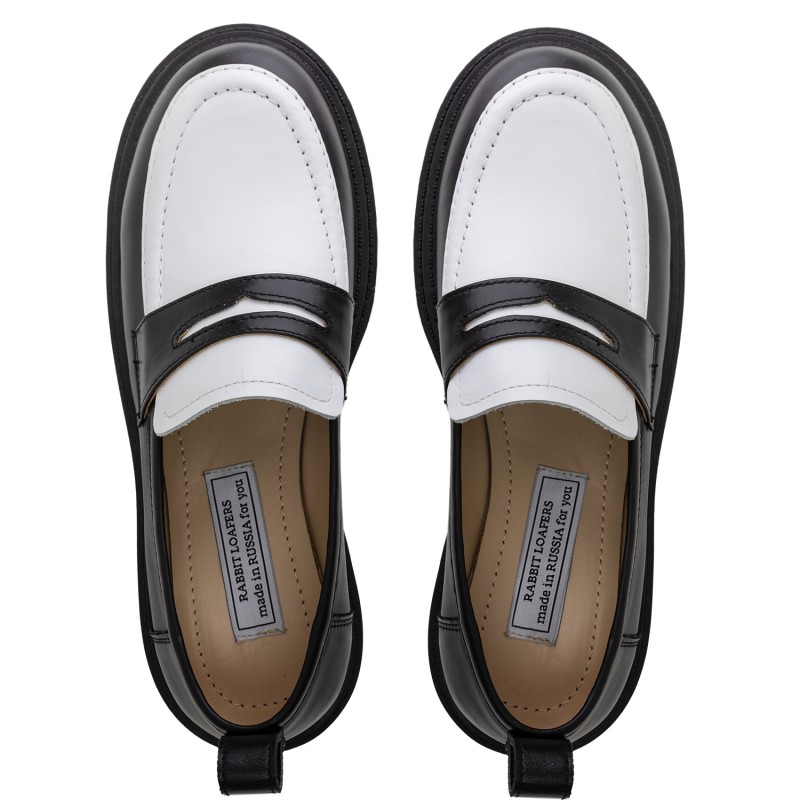 RABBIT LOAFERS  - Онлайн магазин женской и мужской обуви ЛОФЕРЫ "MADAM WHITE" RLW-998-002